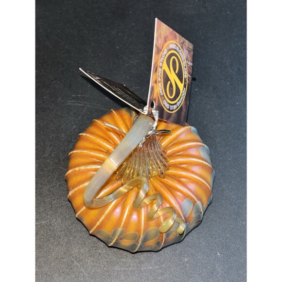 Jack Pine Hand Blown Glass Pumpkin Artisan Crafted Glass Pumpkin Unique Glass - Picture 3 of 12